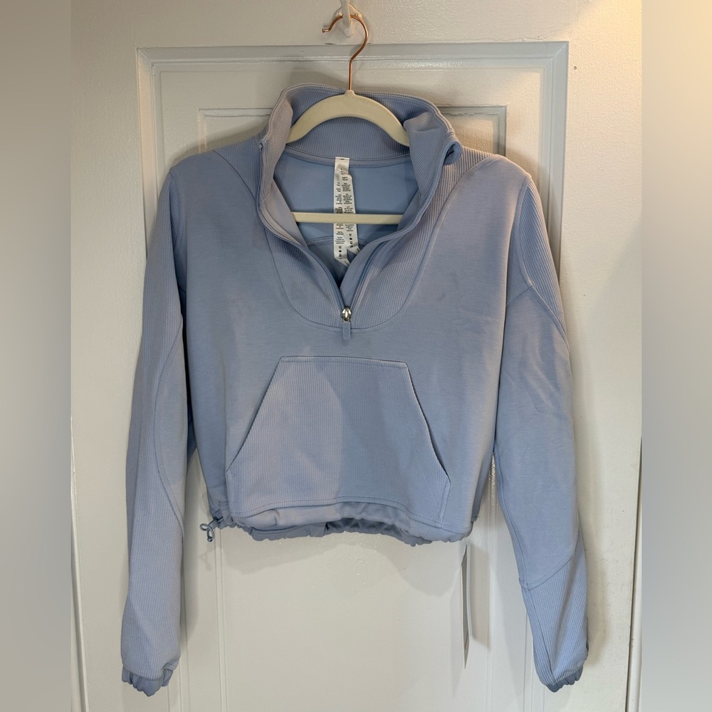 Never Worn. Lululemon Brushed Softstream Ribbed Half Zip pullover. Size 2.